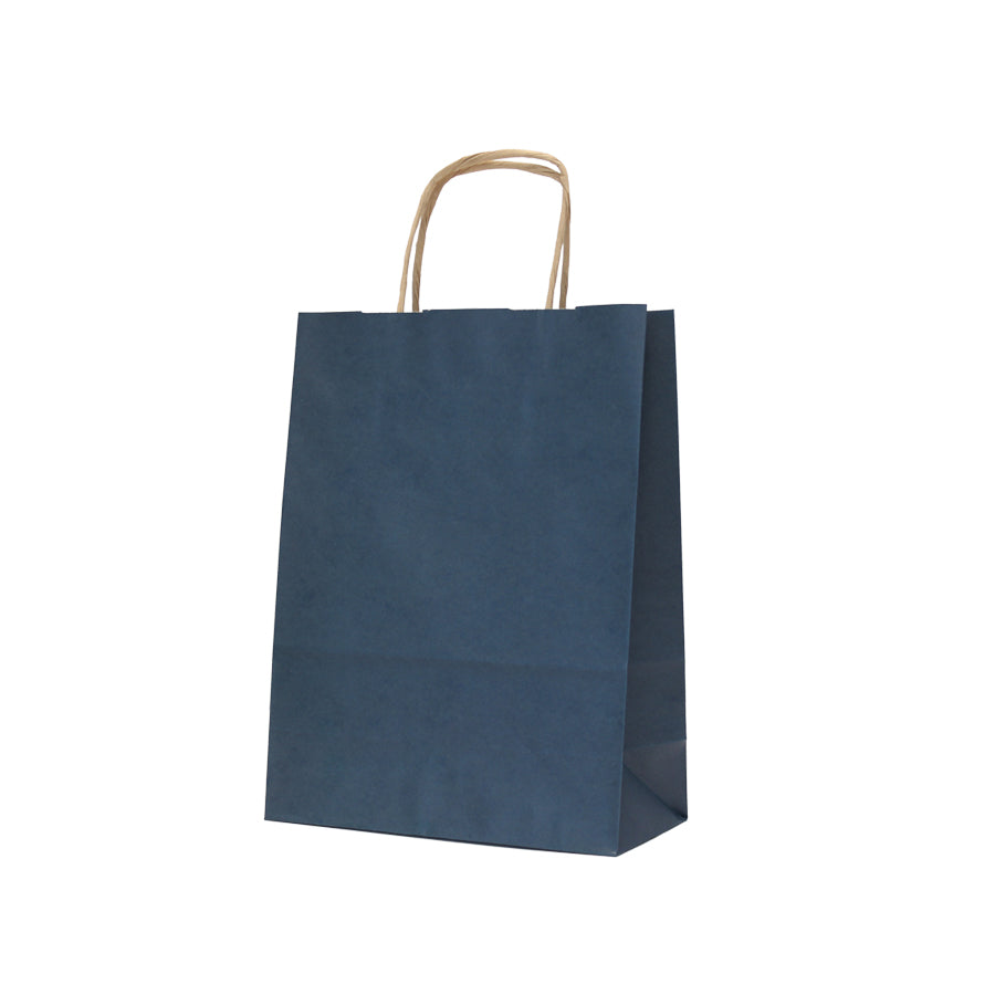 Twisted Handle White Kraft Bags 90g - Dark Blue