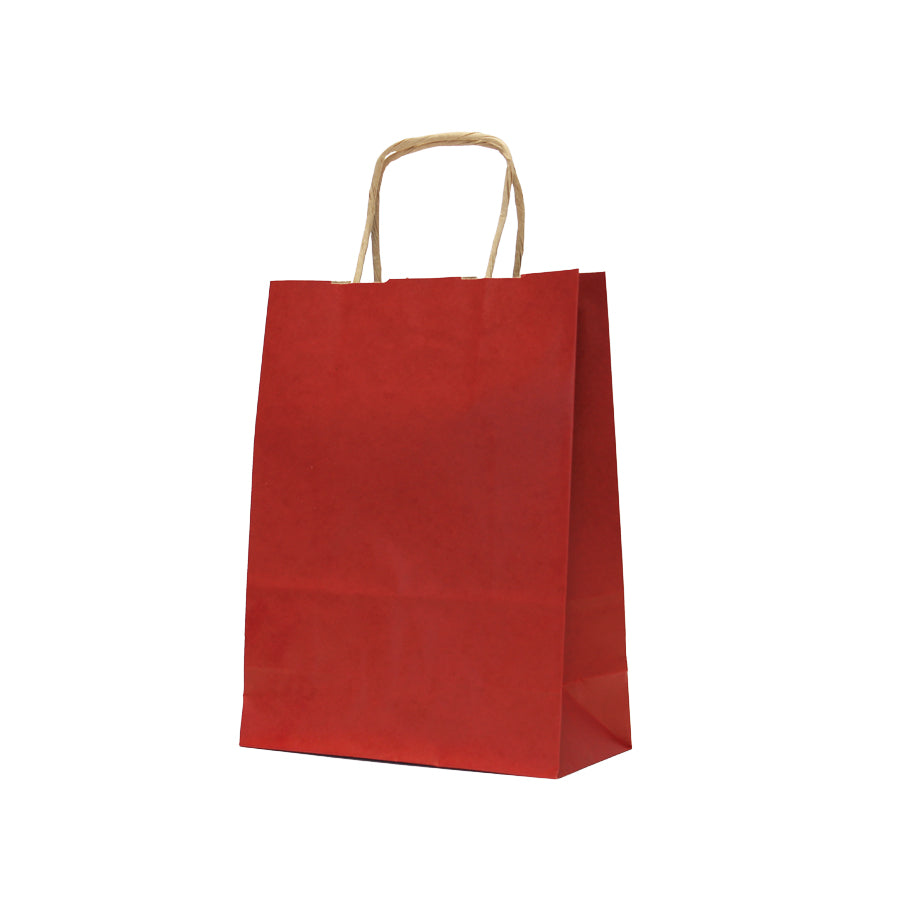 Twisted Handle Kraft Paper Bags Natural 90g - Red