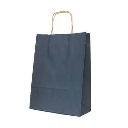 Twisted Handle White Kraft Bags 90g - Dark Blue