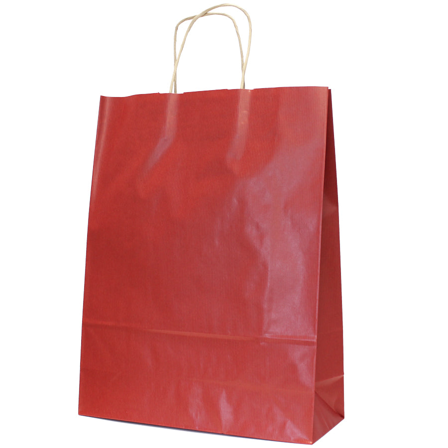 Twisted Handle Kraft Paper Bags Natural 90g - Red