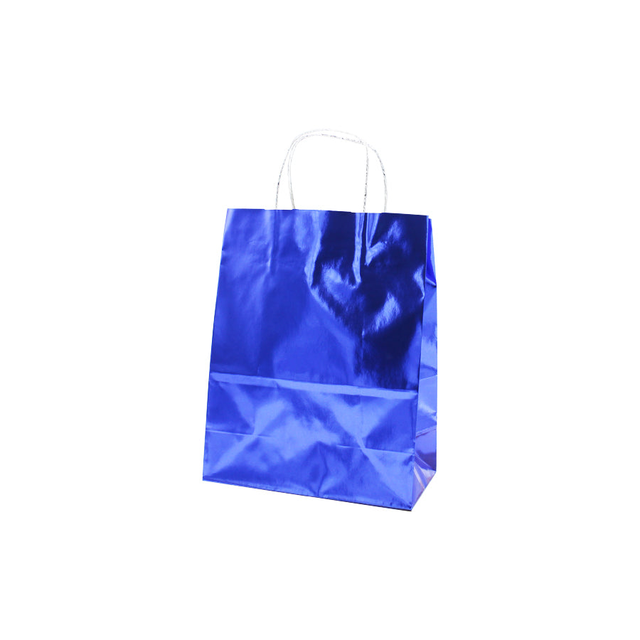 Sacos Asa Torcida Metalizado 130g - Azul Escuro