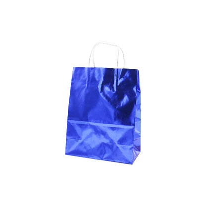 Sacos Asa Torcida Metalizado 130g - Azul Escuro