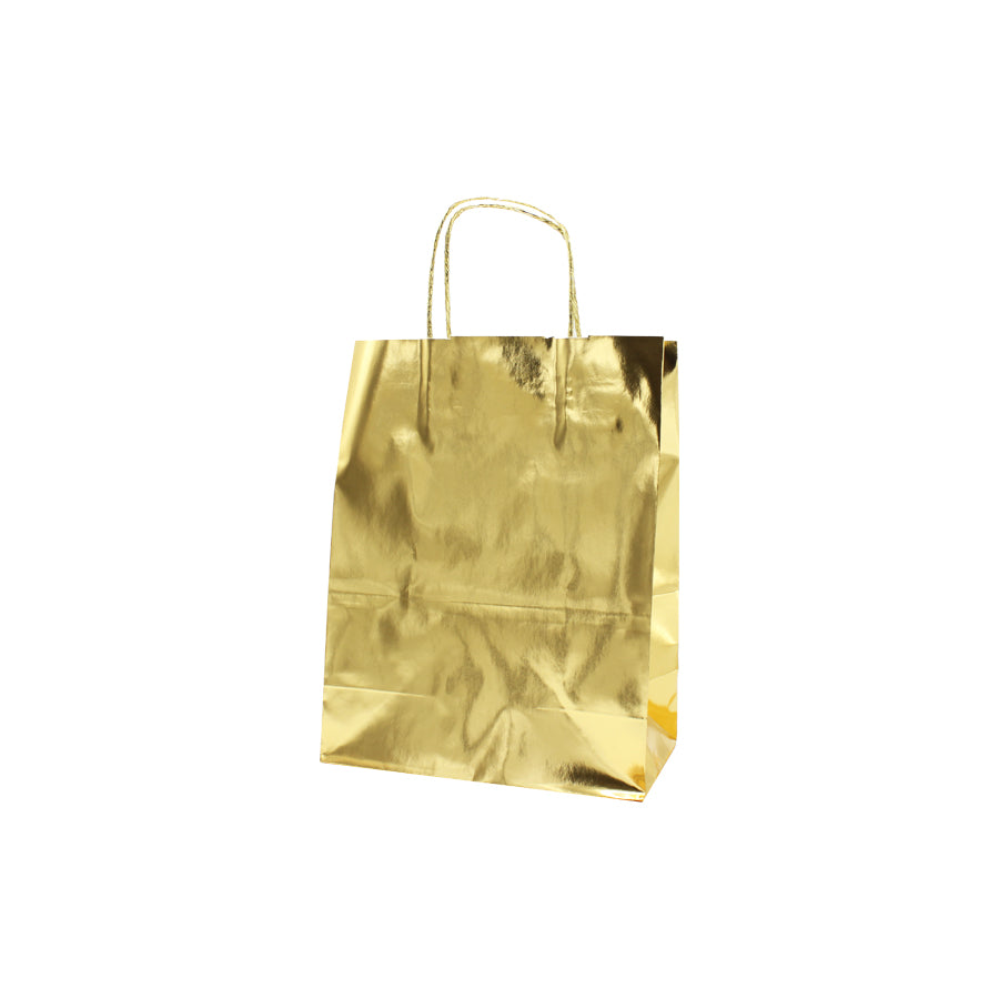Sacos Asa Torcida Metalizado 130g - Ouro