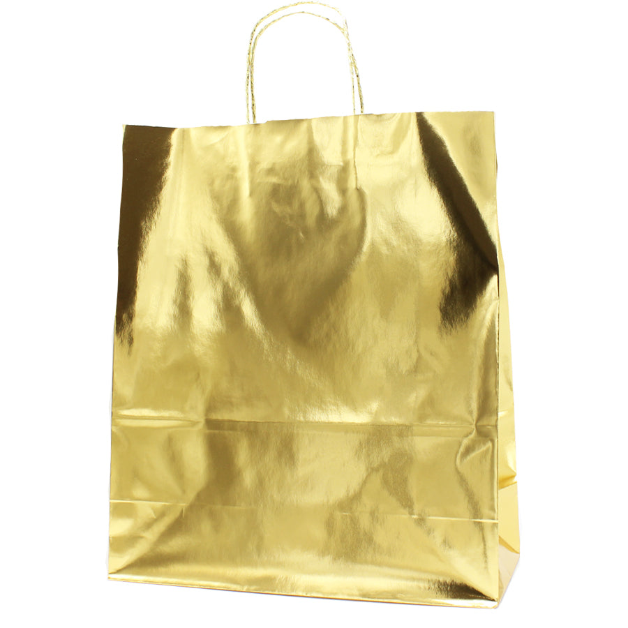 Sacos Asa Torcida Metalizado 130g - Ouro