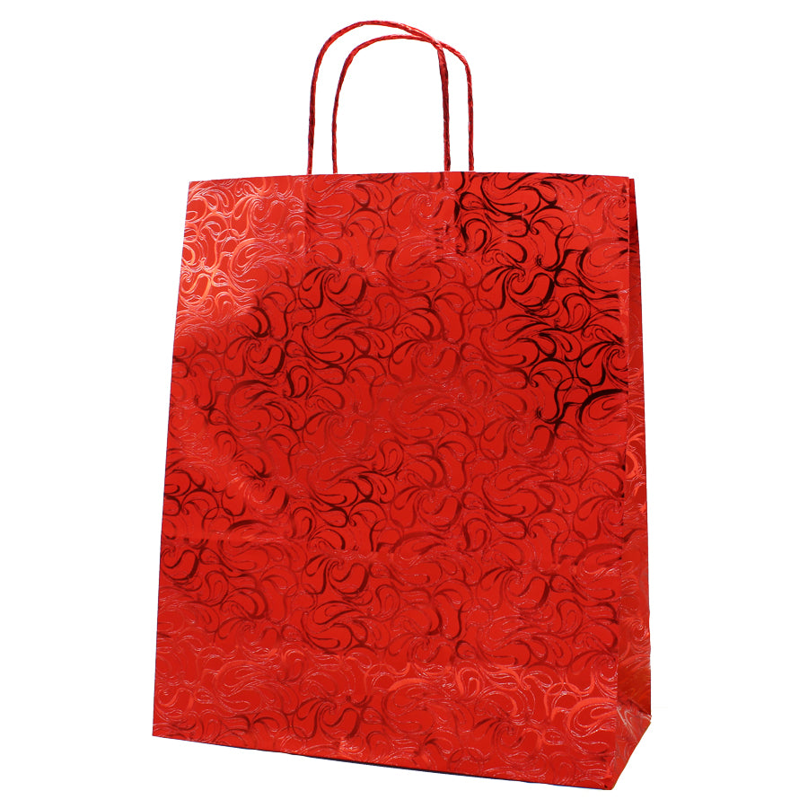 Sacos Asa Torcida Metalizado 130g - Vermelho