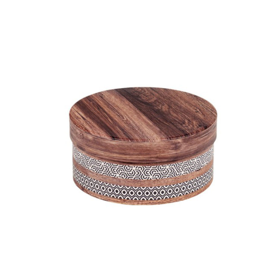 Estuche Redondo con Tapa y Fondo - Marrón - "Madera"