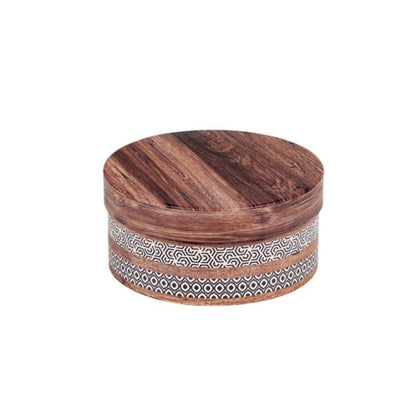 Estuche Redondo con Tapa y Fondo - Marrón - "Madera"