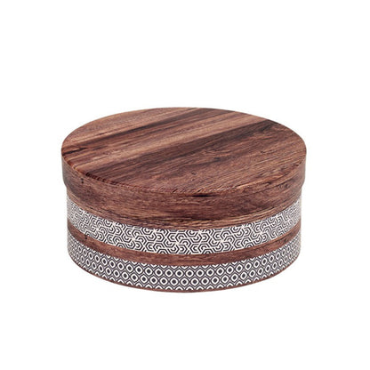 Estuche Redondo con Tapa y Fondo - Marrón - "Madera"