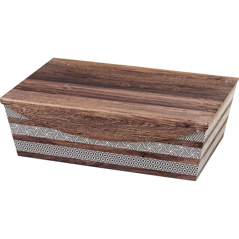 Caja rectangular con imán - Marrón - "Madera"