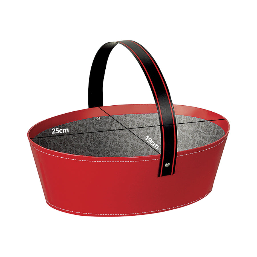 Basket with Handle - Red and Black