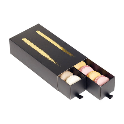 Box with Drawers for Macarons - Black/Gold