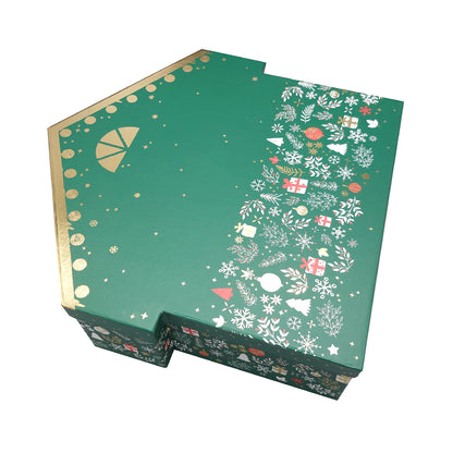 Box with Lid and Base - Multi-colored - "Christmas House"