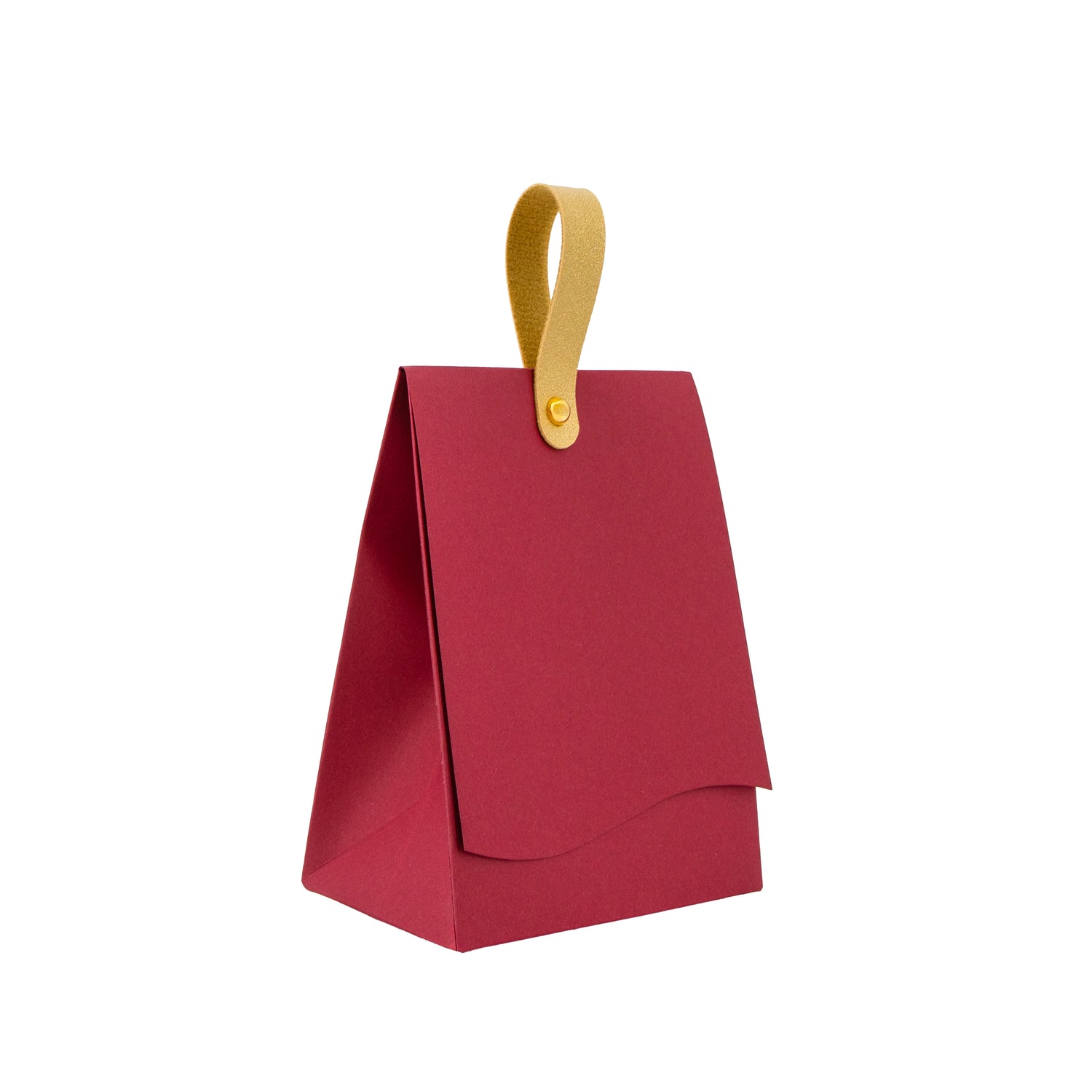 Caja de Cartulina de 120 g con Asa para Recuerdo - Burdeos