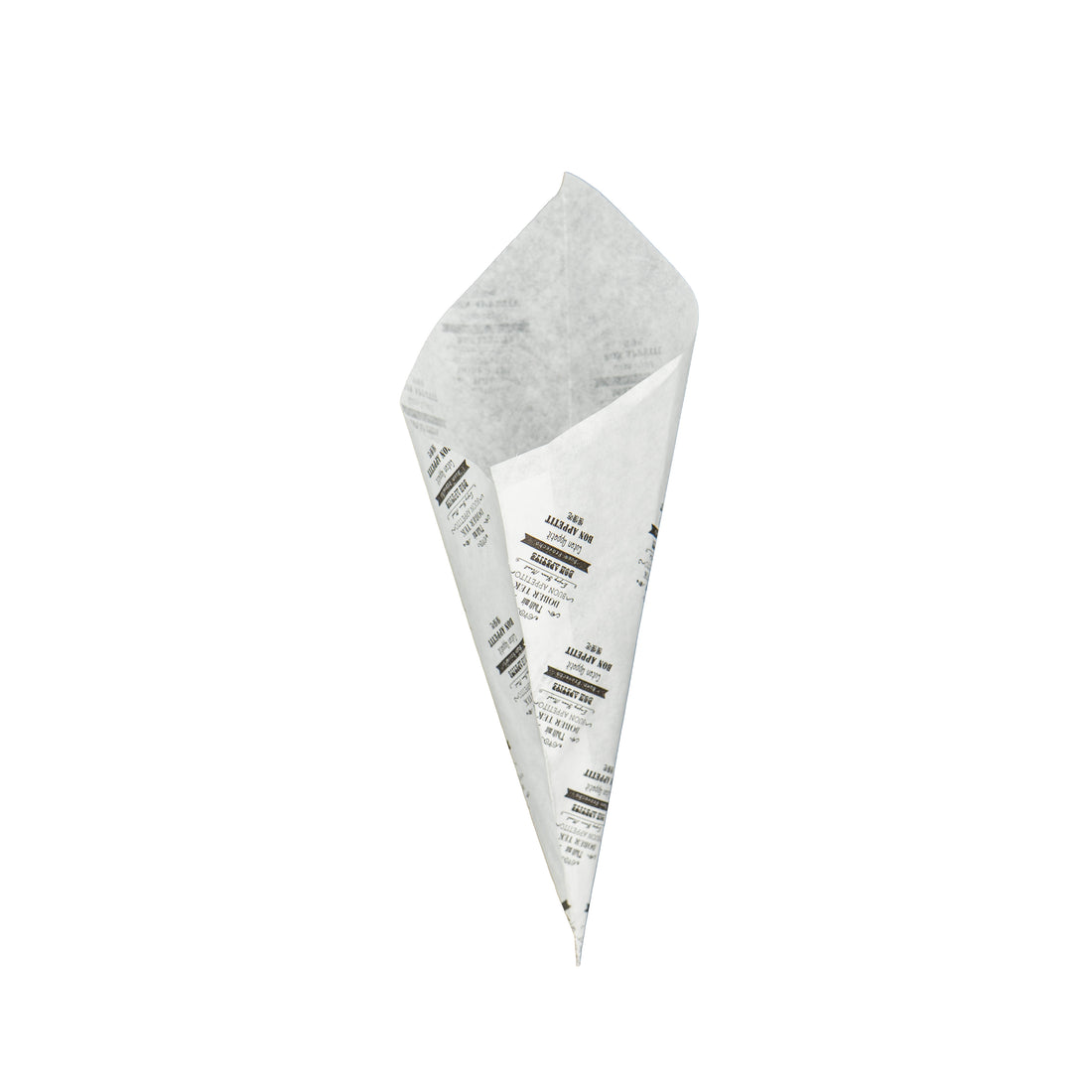Anti-grease Paper Cone 60g - White and Black - "Bon Appétit"