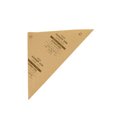 Anti-Grease Paper Cone 60g - Kraft and Black - "Enjoy your meal"