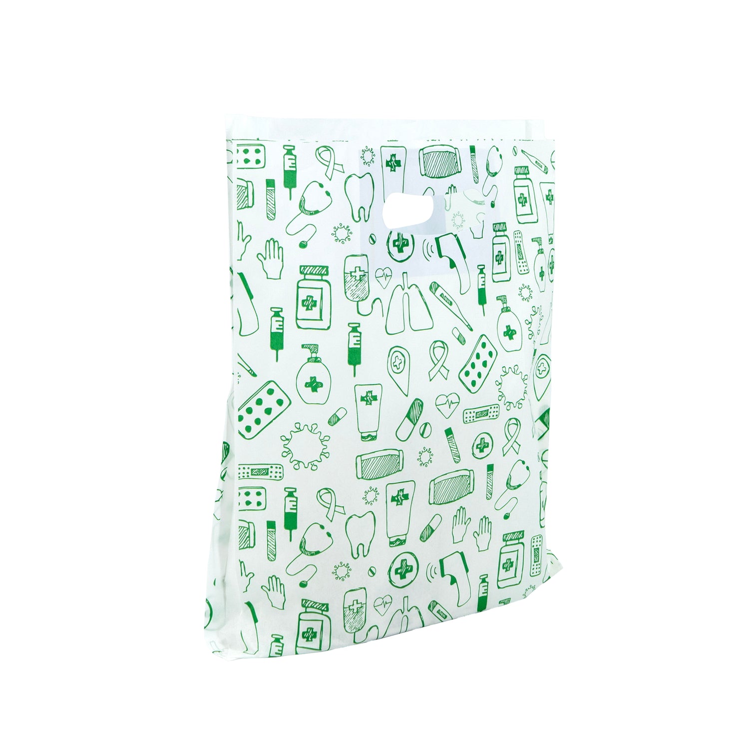 Bolsas Corte Feijão Kraft Natural 40g - Blanco y Verde - "Genérico Farmacia"