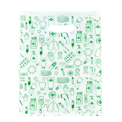 Bolsas Corte Feijão Kraft Natural 40g - Blanco y Verde - "Genérico Farmacia"