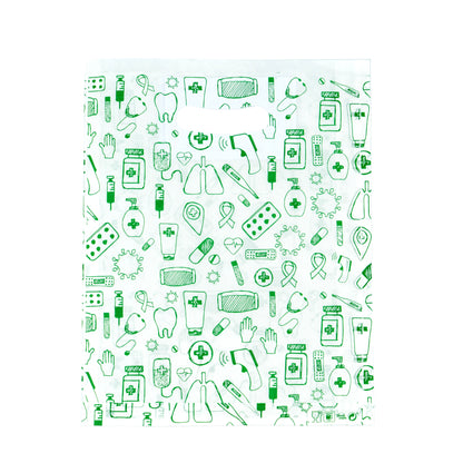 Bolsas Corte Feijão Kraft Natural 40g - Blanco y Verde - "Genérico Farmacia"
