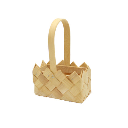 Rectangular Basket with Handle - Wood