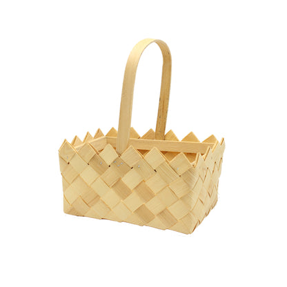 Rectangular Basket with Handle - Wood