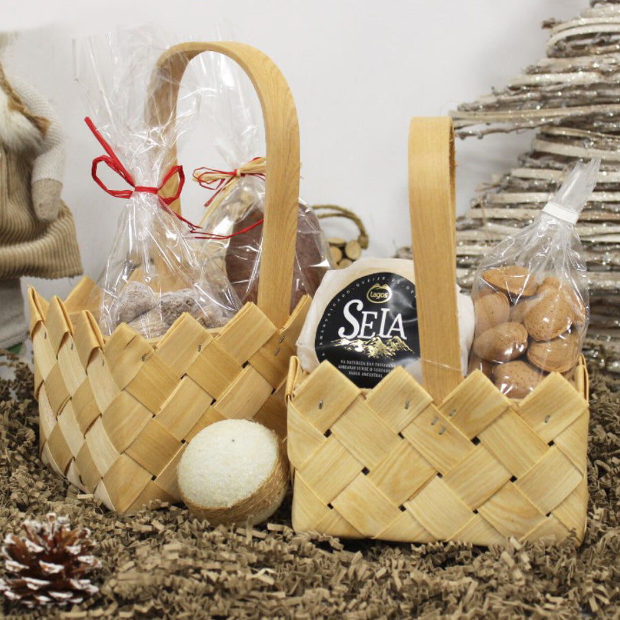 Rectangular Basket with Handle - Wood