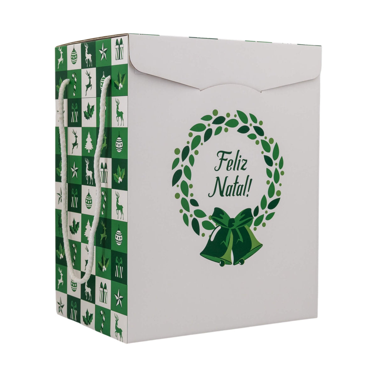 Caixas com Cordão - Verde e Branco - "Bosque Inverno"