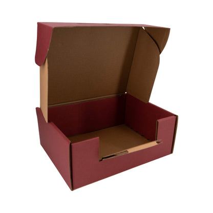 Caixa Mala em Cartão com Pega - Kraft e Bordeuax - "Conforto"