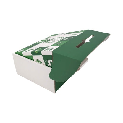 Caixa Mala em Cartao com Pega - Verde e Branco - "Bosque Inverno"