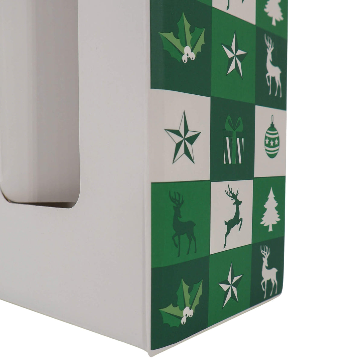 Caixas com Janela para Garrafas - Verde e Branco - "Bosque Inverno"