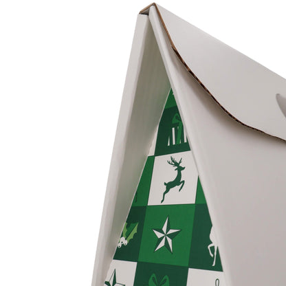 Caixas com Janela para Garrafas - Verde e Branco - "Bosque Inverno"