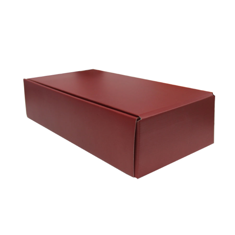 Cantinetta Boxes with White Interior for Bottles - Embossed Laminated - Bordeaux