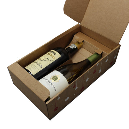 Cantinetta Bottle Boxes - Kraft - "Feliz Natal"
