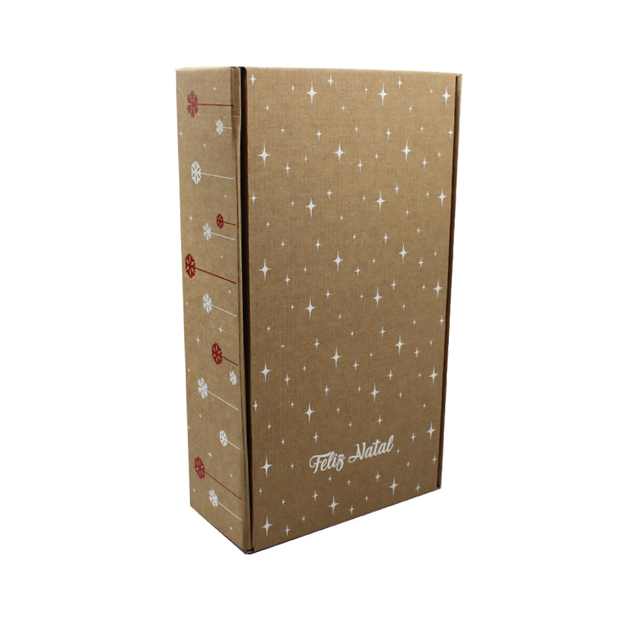 Cantinetta Bottle Boxes - Kraft - "Feliz Natal"