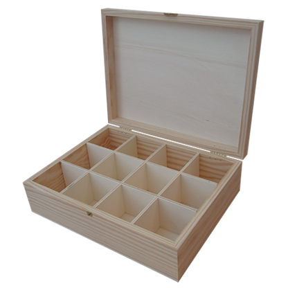 Tea Box with Clasp and Dividers - Wood
