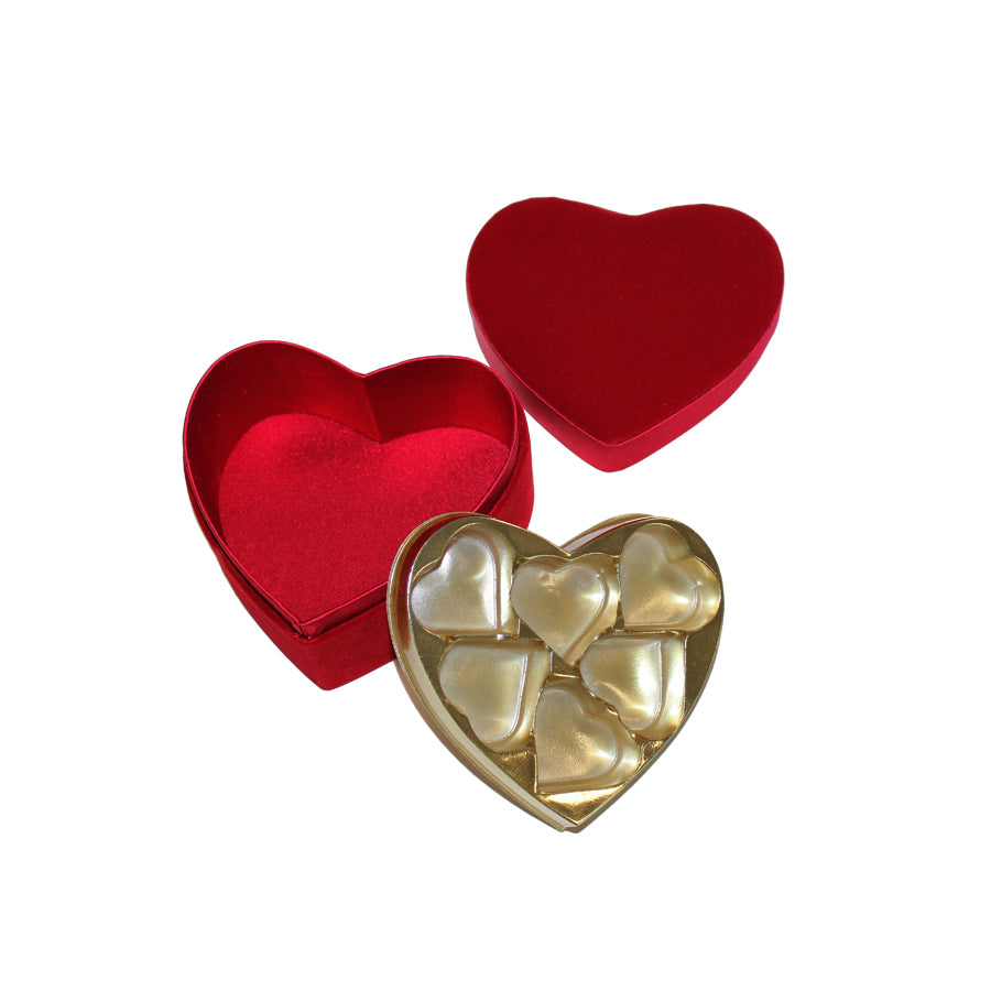 Caja con Tapa y Fondo con Interiores - Rojo - "Corazón Terciopelo"