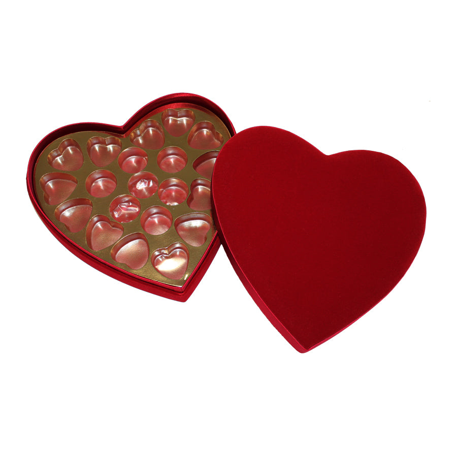 Caja con Tapa y Fondo con Interiores - Rojo - "Corazón Terciopelo"