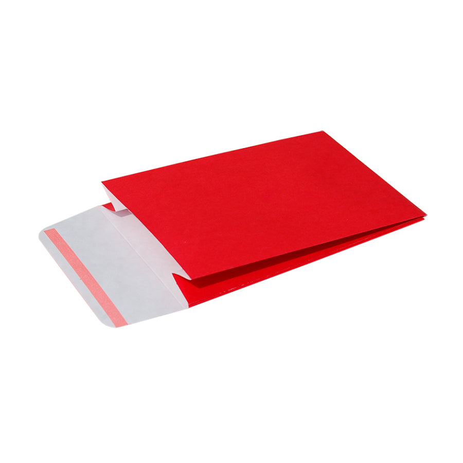 Natural Kraft Paper Envelopes with Self-Adhesive Flap - Red