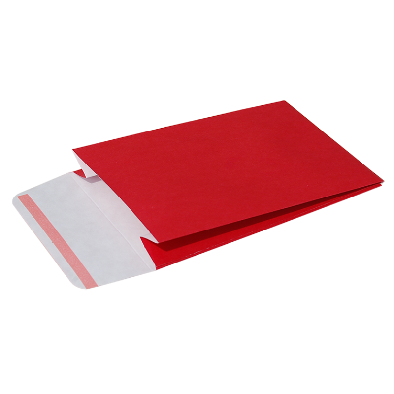 Natural Kraft Paper Envelopes with Self-Adhesive Flap - Red