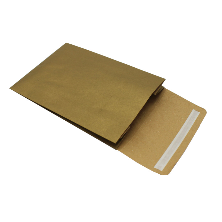 Envelopes de Papel Kraft Natural com Pala Adesiva - Ouro