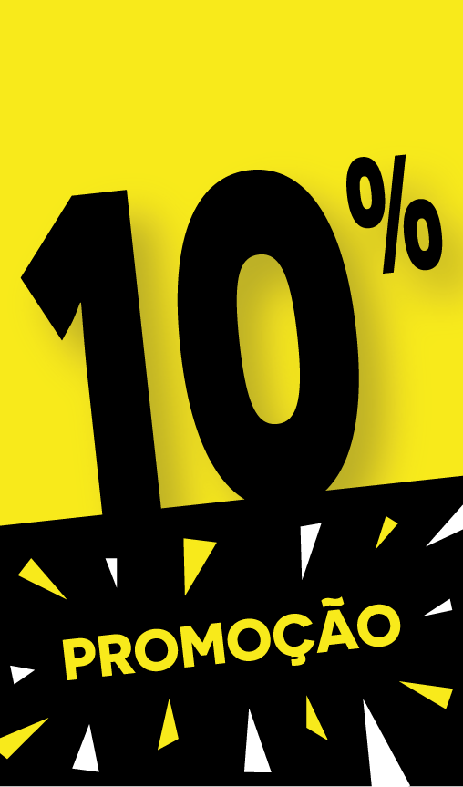 Etiqueta de Cartolina para Promoção 10% - Amarelo e Preto