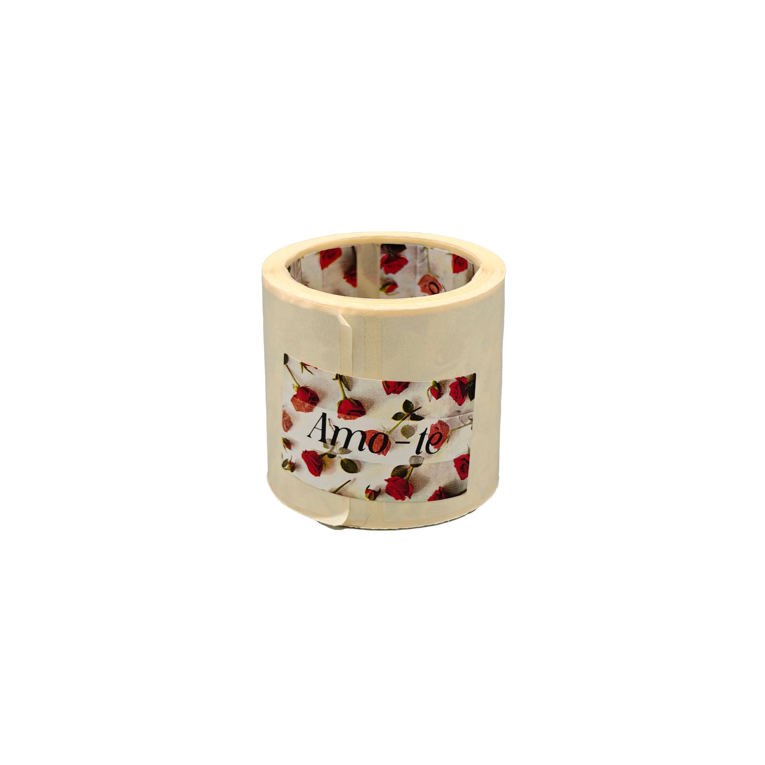 Etiqueta Adhesiva Horizontal - Multicolor - "Te quiero/Rosas"