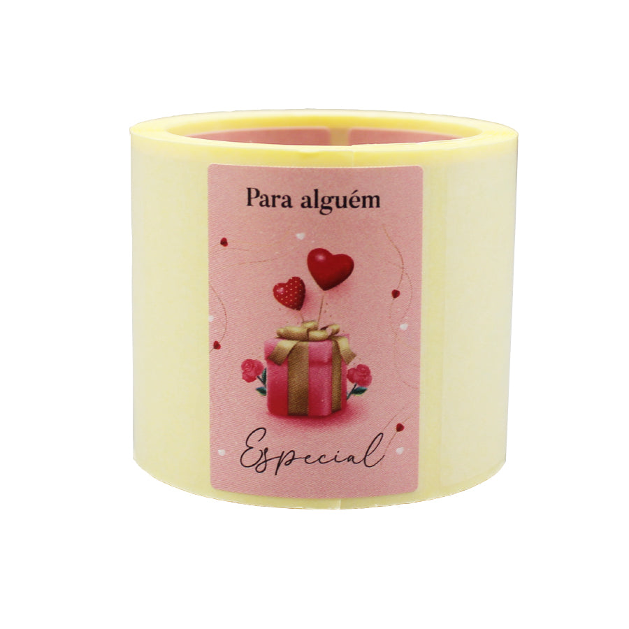 Etiqueta Adhesiva Vertical - Rosa - "Para Alguien Especial/Caja Corazón"