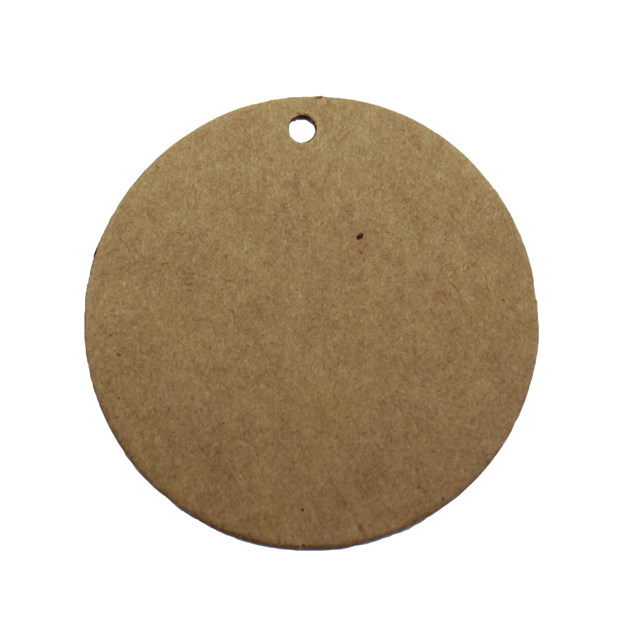 Round Cardboard Tag with Hole - Kraft
