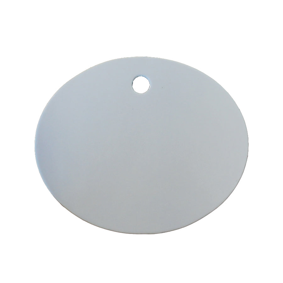 Etiqueta oval de cartulina con agujero - Blanco