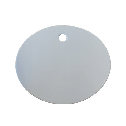 Etiqueta oval de cartulina con agujero - Blanco