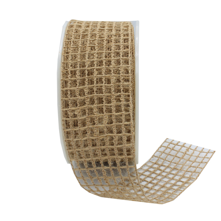 Wired Ribbon - Beige - "NET"