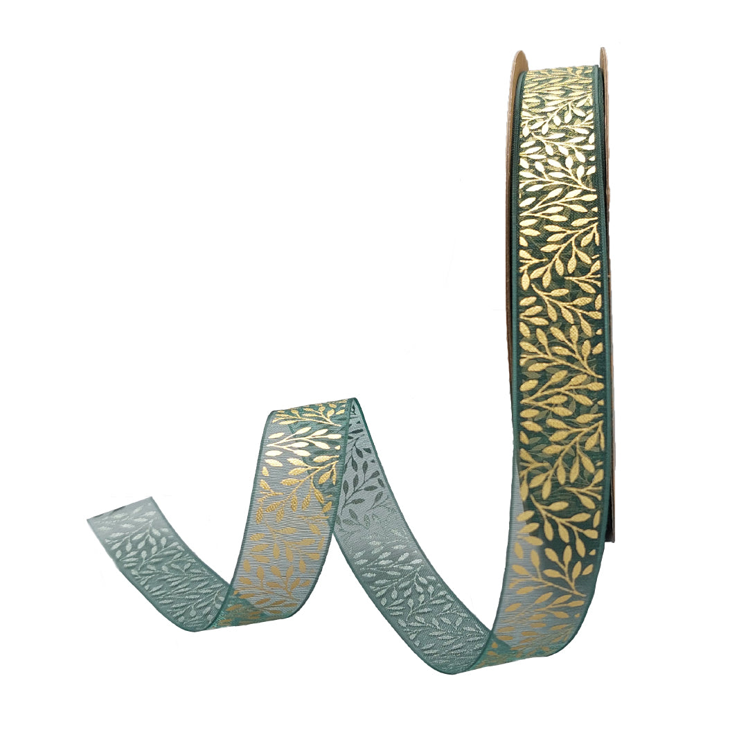 Cassiopea Ribbon - Dark Green - "Branches"