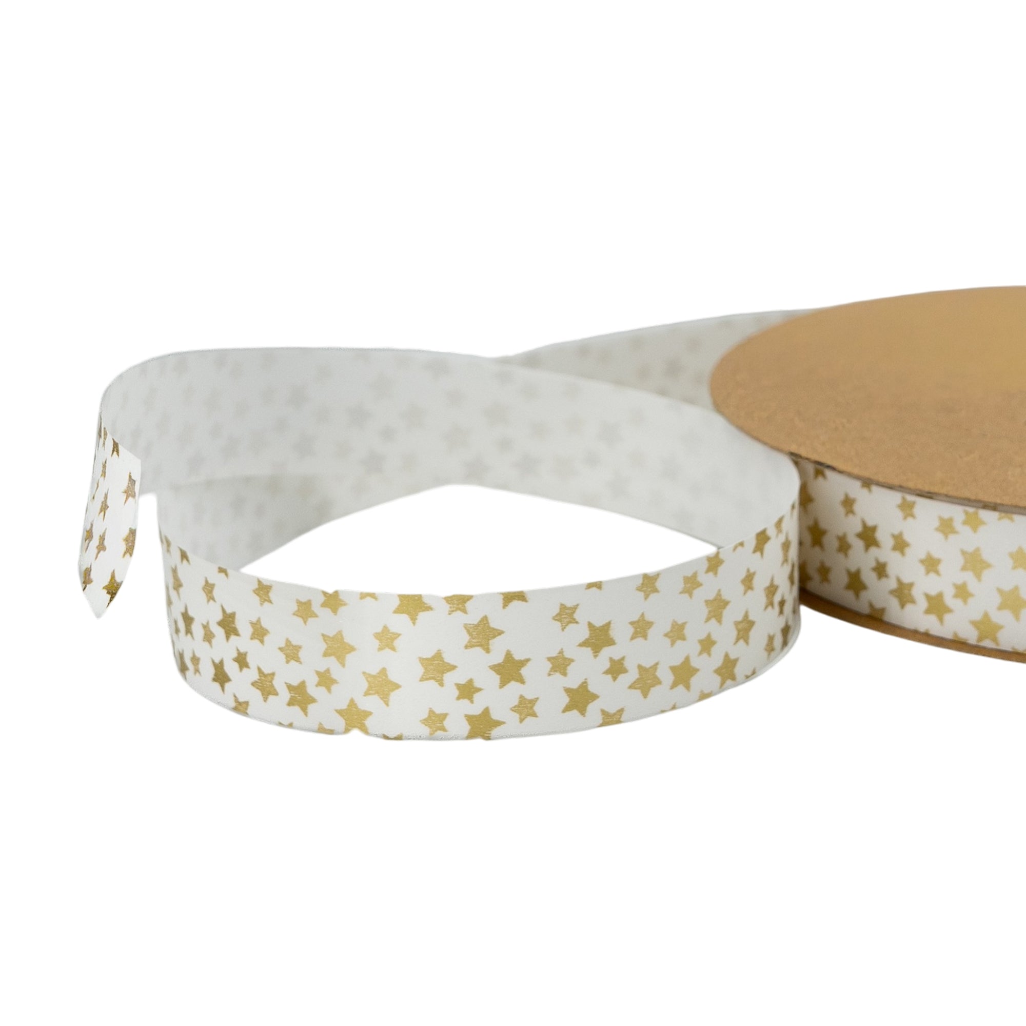 Fita Painted - Branco e Ouro - "Estrelas"