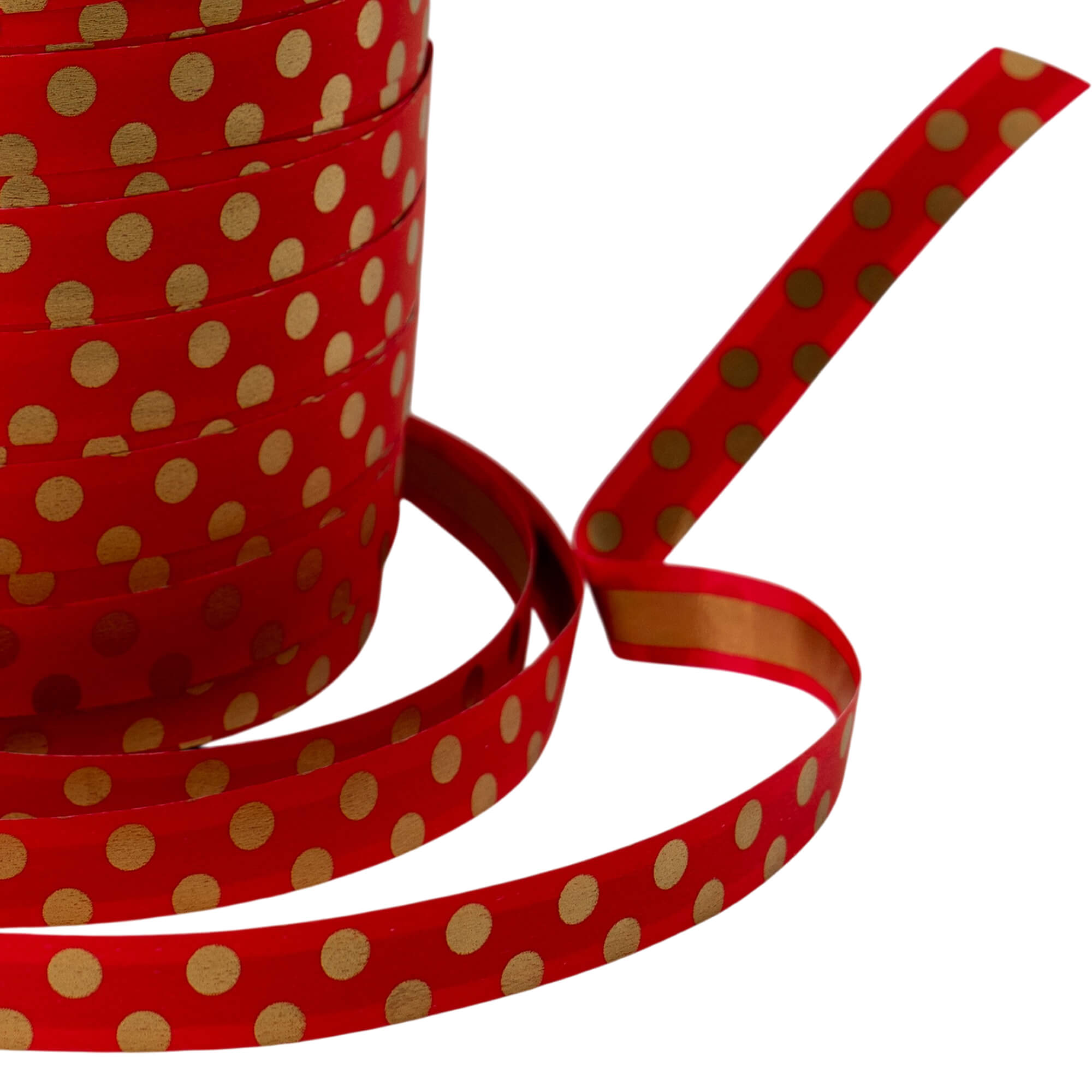 Cinta Dots Stripes - Roja y Oro - "Bolas"