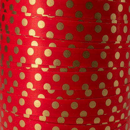 Cinta Dots Stripes - Roja y Oro - "Bolas"